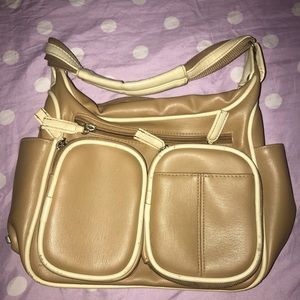 Leather cream purse